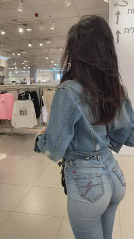 Ass Big Ass Booty Brunette Clothed Glasses Jeans gif