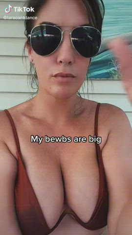 amateur big tits bikini cleavage homemade milf tiktok gif