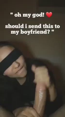 blindfolded blowjob cheating gif