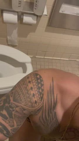 Blowjob Cock Worship Deepthroat Gay Oral Public Tattoo gif