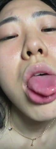 amateur asian homemade teasing tongue fetish gif