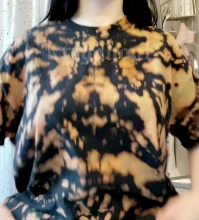 19 Years Old Goth Pale Petite Titty Drop gif