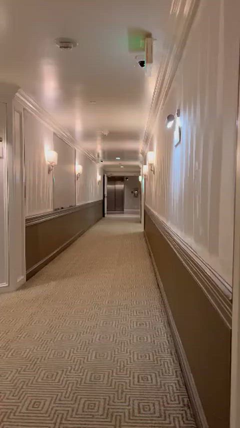 Alison brie Running down Hallway