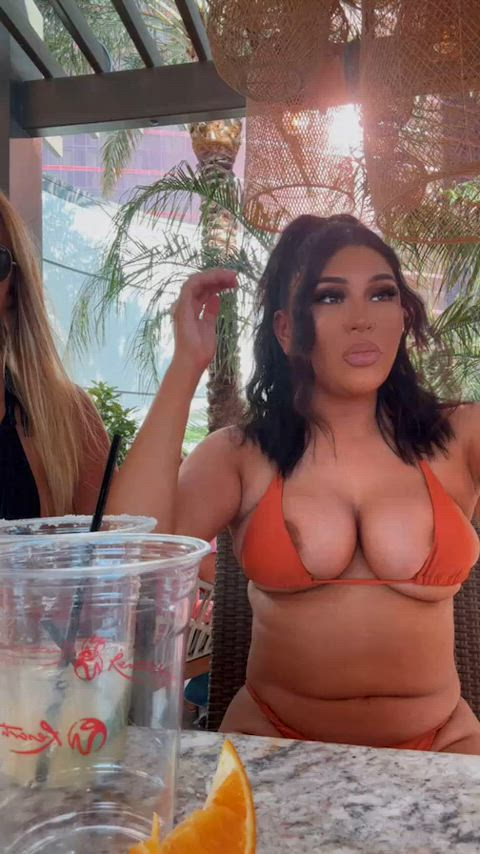 big tits bikini nipples nipslip gif