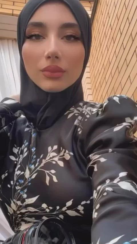 amateur hijab muslim uniform virgin gif