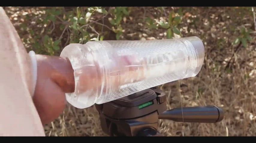 fleshlight masturbating outdoor gif