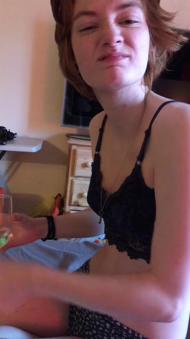 My girlfriend showing her titties and ass while getting dressed. :)
