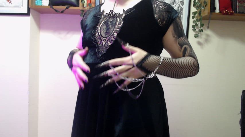 amateur cute dress femboy goth onlyfans teasing trans transgender witch gif
