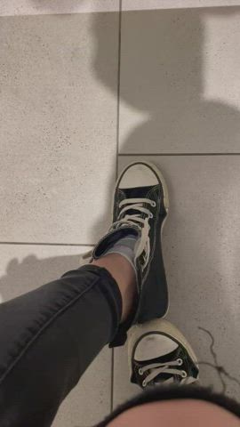 feet feet fetish public shoes socks teen toilet gif