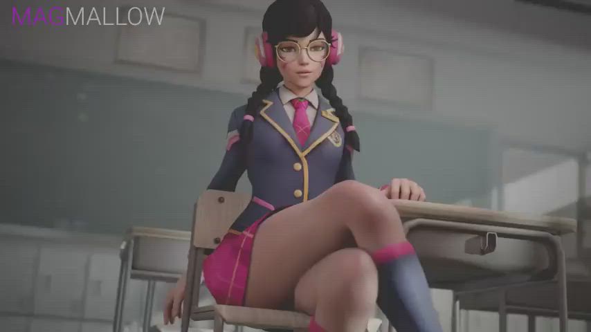 3d anal animation bottomless dildo schoolgirl skirt gif