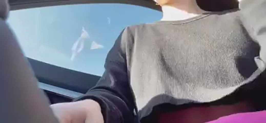 car huge tits titty drop underboob gif