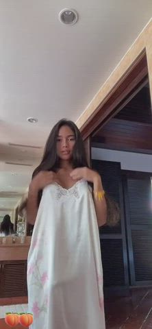 big dick girl dick latina long hair trans woman gif