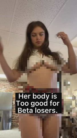 big ass busty caption censored clothed humiliation schoolgirl tease gif