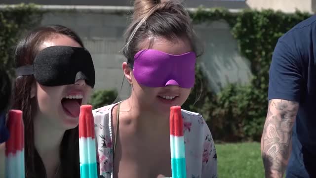 Blind Ice Cream Truck Challenge! ft. Gina Darling & Julia Chow