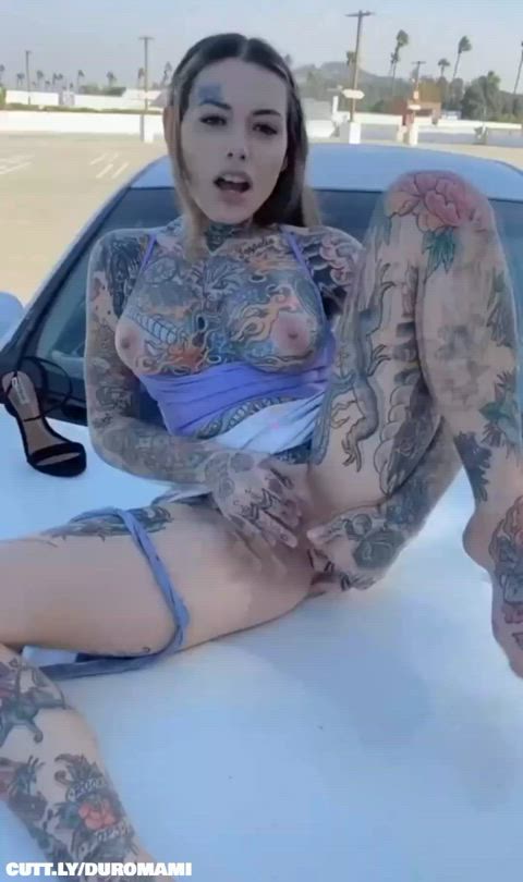 amateur car exhibitionist masturbating nudity public tattoo trashy trashy boners
