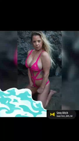 babe big tits huge tits public wetdreemz gif