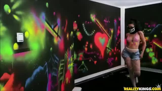 Latina Kitty Love fucked in blacklight