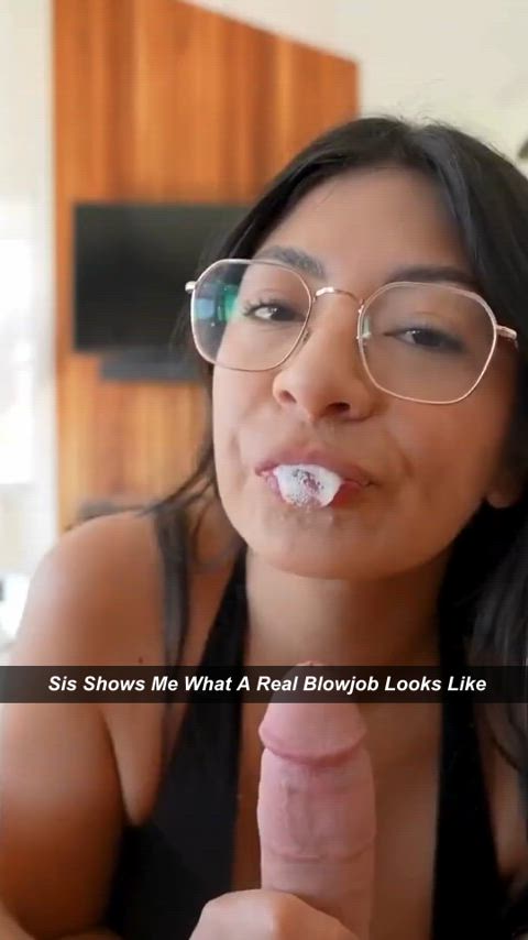 Sis Shows Me What A Real Blowjob Looks Like