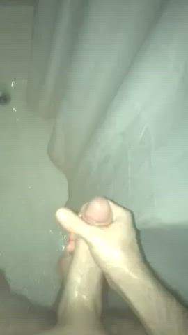 cock male masturbation pretty shaved shower solo gif