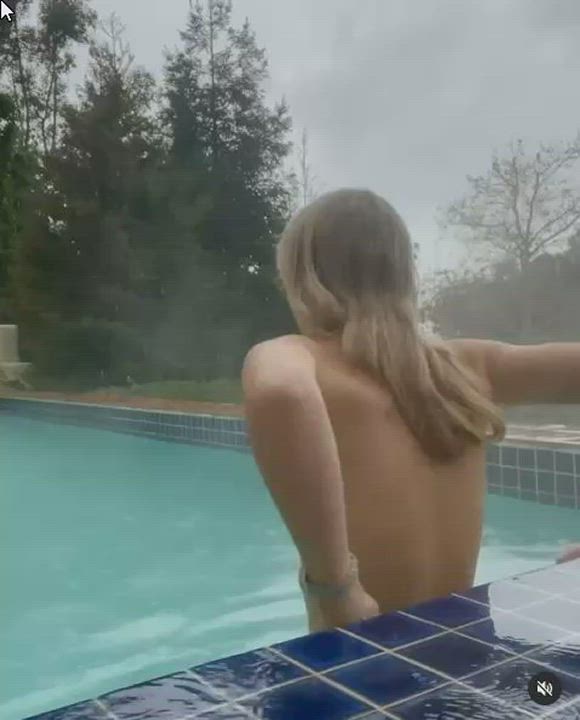 Ass Nude Swimming Pool gif