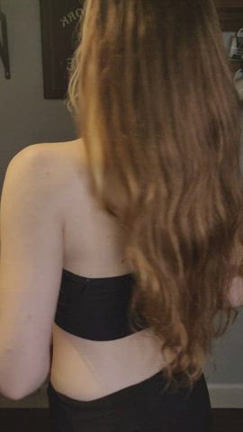 Amateur Bending Over Redhead gif