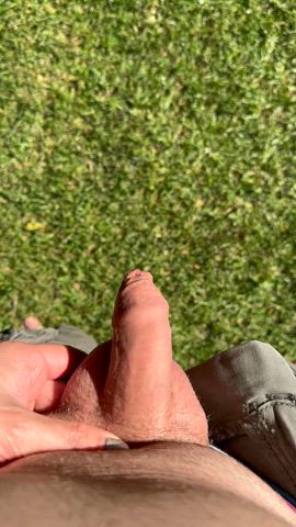 foreskin jerk off male masturbation masturbating outdoor pee peeing piss pissing