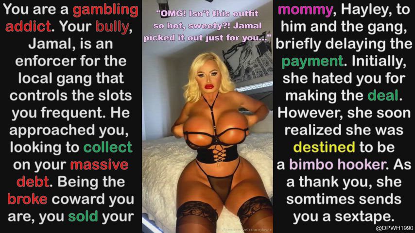 bimbo bimbofication blonde bully caption doll huge ass huge tits milf mom gif