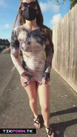 amateur big tits exhibitionism exhibitionist hotwife outdoor upskirt gif