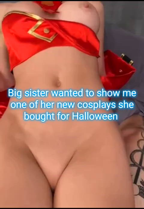 caption cosplay doggystyle sister taboo teen thighjob thighs tits gif