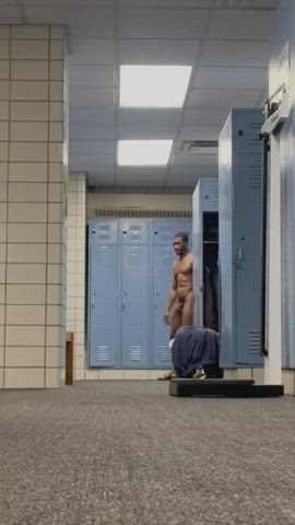 Big Dick Locker Room Softcore Solo gif