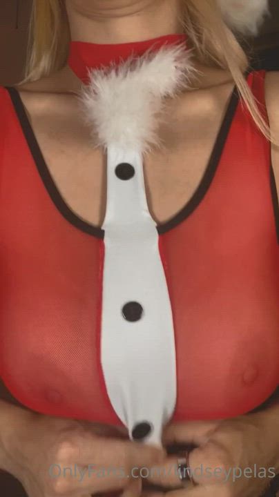 Christmas OnlyFans See Through Clothing Tease gif