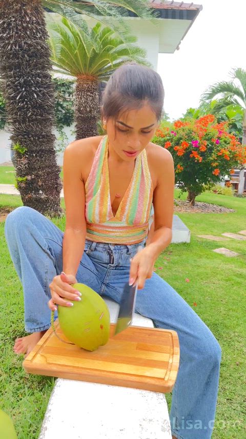 Coconut, my favorite fruit and I know how to open...:)