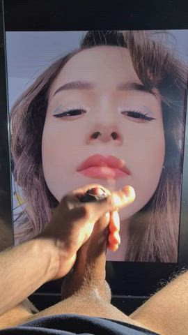 Pokimane cum tribute; thick load all over her face.