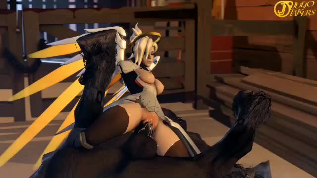 Mercy gets horse to cum inside her