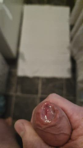 Mostly covered pre cum filled slomo cum