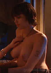 Angelina Jolie Big Tits Celebrity Lesbian Nude Topless gif