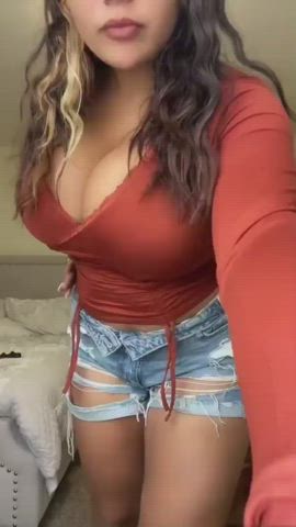 busty cleavage huge tits gif