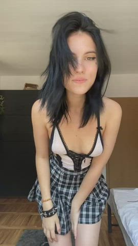 18 years old goth stripping on-off gif