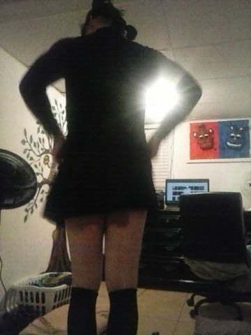 crossdressing pigtails sissy solo gif