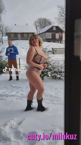 bbw big tits bouncing tits busty huge tits lingerie russian gif