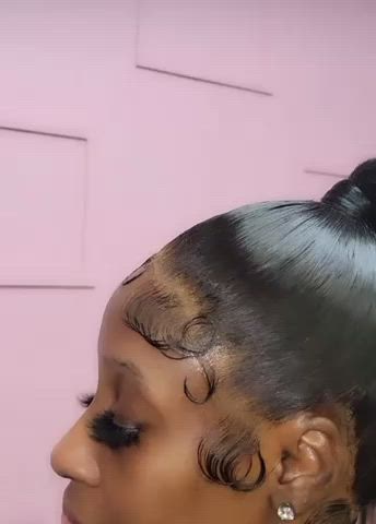 cute ebony ponytail gif