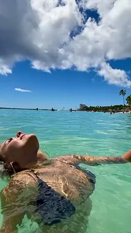 Blonde in the ocean