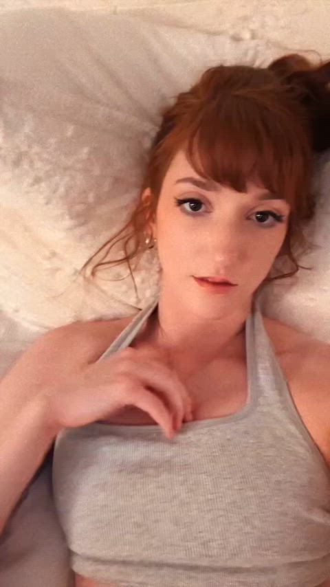 boobs brown eyes cute flashing innocent petite redhead tits just-boobs gif