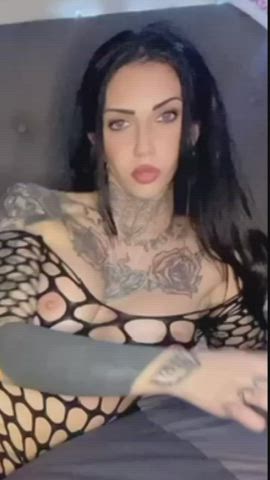 big tits fishnet italian milf mom onlyfans tattoo gif