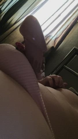 squirming to the beat and a butt plug in my ass