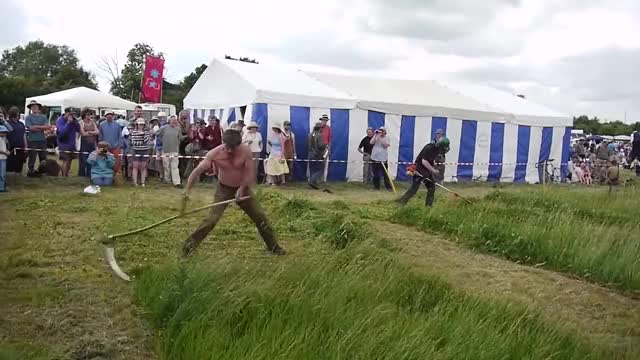 Scythe vs Brushcutter 1 - South West Annual Scythe Festival - June 2010