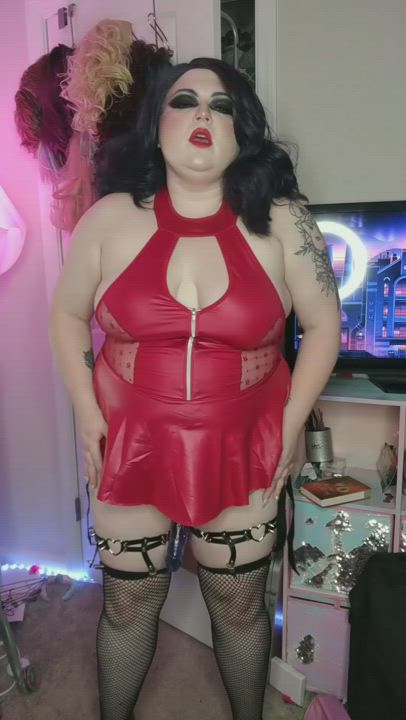 BBW Femdom JOI Pegging Strap On gif