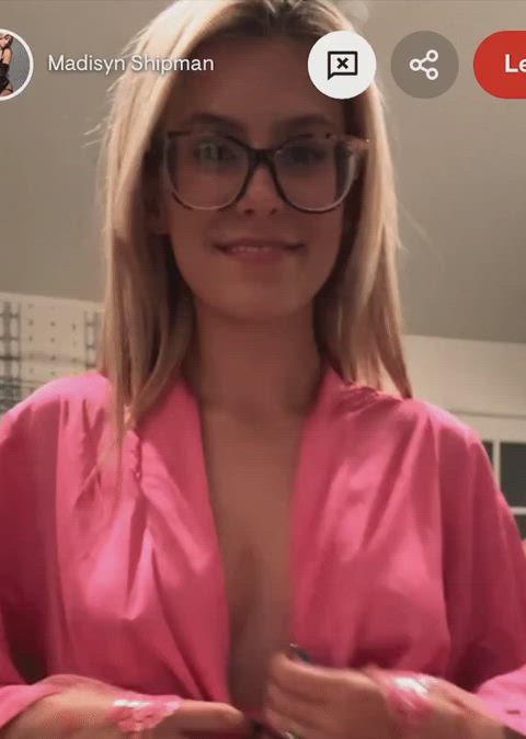 blonde braless nipslip gif