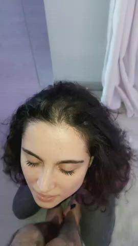 19 years old amateur clothed cumshot curly hair cute facial teen gif