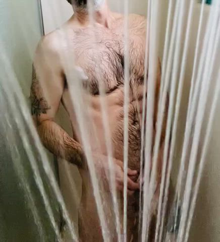 Male Masturbation Shower Soapy gif